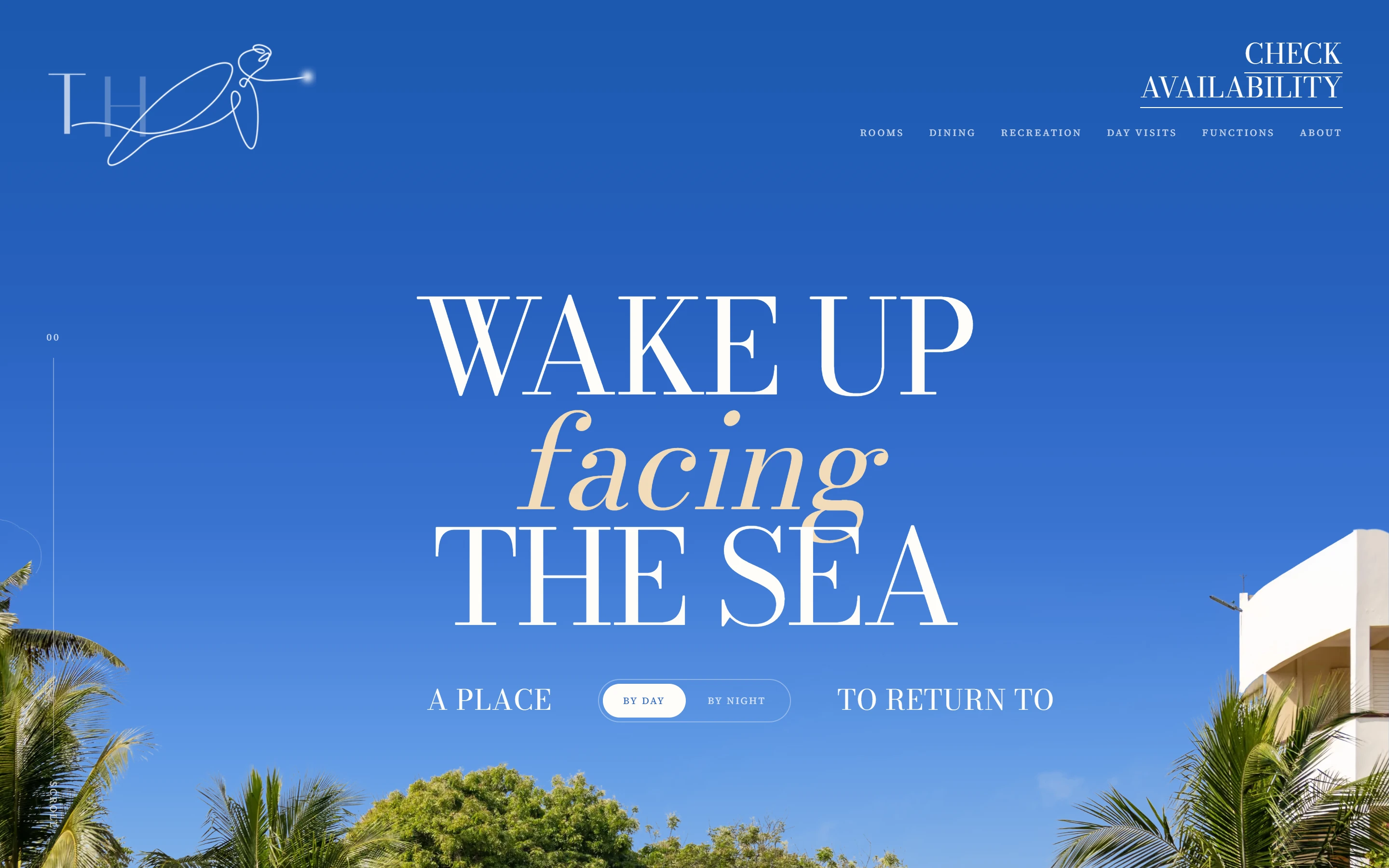 The C Resort website, its opening screen
