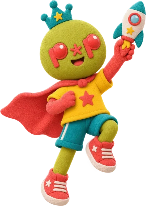The dressing-up character in an olive outfit