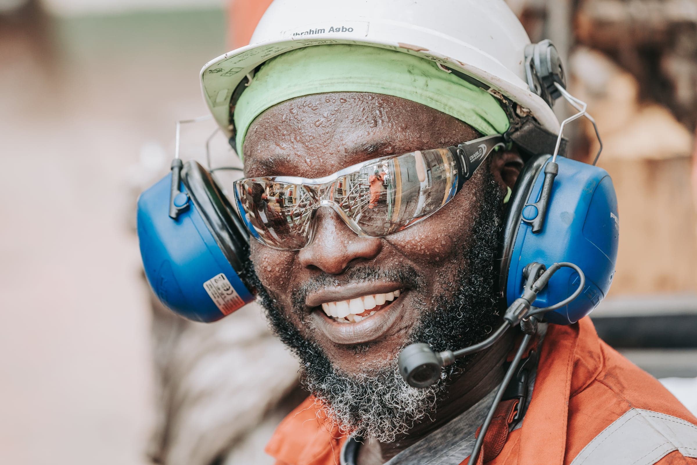 A crew member on the drillship during the Afina-1x well, photographed by Creat.ing for Springfield